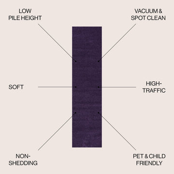 Haze Solid Low-pile Area Rug Purple